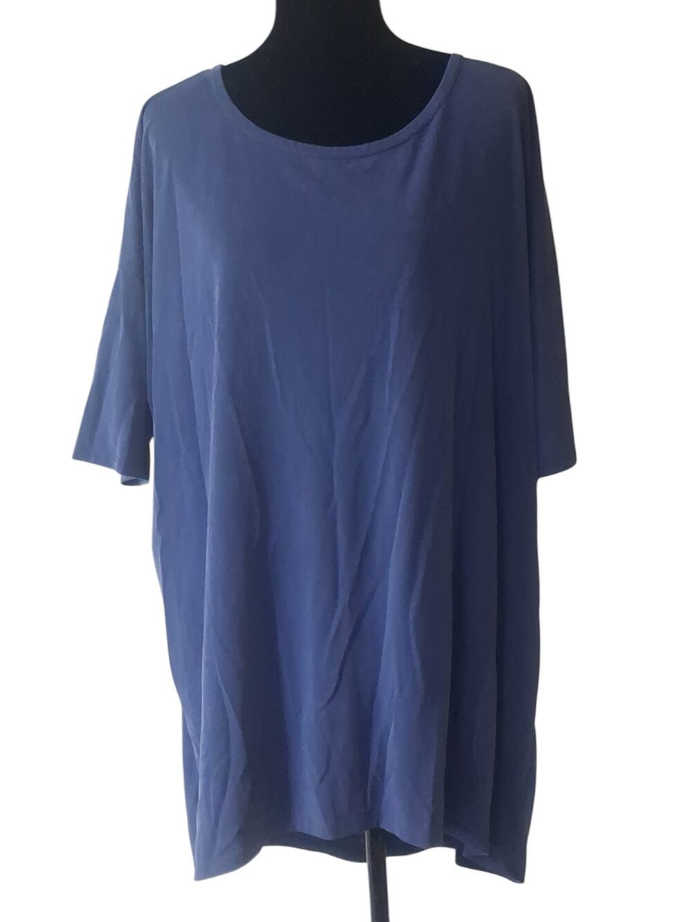 LuLaRoe Womens T-shirt High Low Blue/Purple Scoop Neck Short Sleeve  Size XXS